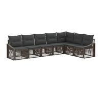 vidaXL Set di divani da giardino, 7 pezzi, grigio rattan sintetico, divano da giardino moderno, resistente alle intemperie, con gambe regolabili, ideale per godersi il vostro patio