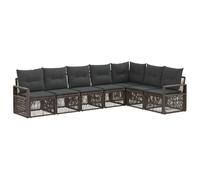 vidaXL Set di divani da giardino, 7 pezzi, grigio rattan sintetico, divano moderno, resistente alle intemperie, modulo per giardino, mobili da patio, comodo per sedersi
