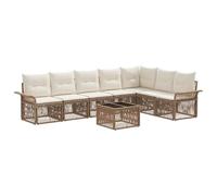 vidaXL Set di divani da giardino, 8 pezzi, beige, in rattan sintetico, mobili da giardino modulari, resistenti alle intemperie, divano per patio, rattan sintetico, design durevole e confortevole