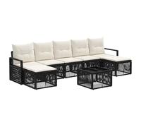 vidaXL Set di divani da giardino, 8 pezzi, colore nero polyrattan, divano da esterno, modulare, moderno, resistente alle intemperie, mobili da giardino in rattan, flessibili ed eleganti