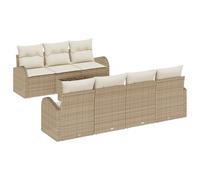 vidaXL Set di divani da Giardino 8 Pezzi con Cuscini Beige in polyrattan. Mobili modulari per Esterni, Perfetti per Un Patio Elegante e Resistenti alle intemperie. Ci Sono Anche opzioni per Lo stocca