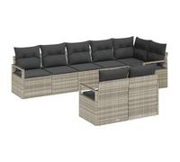 vidaXL Set di Divani da Giardino 8 Pezzi con Cuscini Grigio Chiaro in Rattan Sintetico - Comodo e Resistente per Il Tuo Patio o Balcone. Perfetto per Una Lounge Estiva sul Terrazzo!