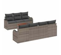 vidaXL Set di divani da giardino da 8 pezzi con cuscini in rattan grigio di Acacia, divano da giardino a 2 posti con cuscini grigio poli rattan