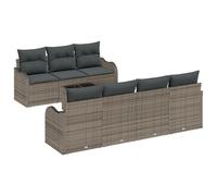 vidaXL Set di divani da Giardino 8 Pezzi con Cuscini in Grigio polyrattan Mobili da Esterno angolari per Balcone Patio e Seduta modulare Grande contemporanea Resistente agli Agenti atmosferici comod