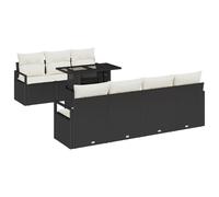 vidaXL Set di divani da Giardino 8 Pezzi con Cuscini Neri in Rattan Sintetico. Perfetto per Sei Persone, puoi configurarlo Come Vuoi. Ideale per patii, balconi e Giardini. Resistente all'Acqua e alle