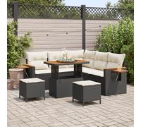 vidaXL Set di divani da giardino 8 pezzi con cuscini rattan polietilene nero e acacia