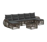 vidaXL Set di divani da giardino, 8 pezzi, grigio e grigio scuro, polyrattan, divano da giardino moderno, resistente alle intemperie, mobili componibili, perfetto per esterni