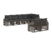vidaXL Set di divani da giardino, 8 pezzi, grigio e grigio scuro, set da giardino, resistente alle intemperie, design modulare moderno, mobili per rilassarsi in cortile