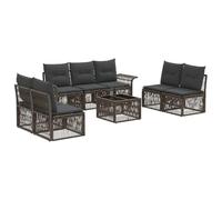 vidaXL Set di divani da giardino 8 pezzi grigio polyrattan, divano da giardino modulare, resistente alle intemperie, mobili in polyrattan, comode aree relax