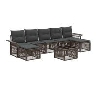 vidaXL Set di divani da giardino, 8 pezzi, grigio rattan sintetico, divano da giardino, mobile modulare resistente alle intemperie, relax all'aperto con cuscini in schiuma, stile rattan