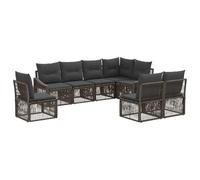 vidaXL Set di divani da giardino 8 pezzi, grigio rattan sintetico, divano da giardino modulare, resistente alle intemperie, mobili flessibili, seduta comoda per il patio, facile manutenzione