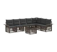 vidaXL Set di divani da giardino, 8 pezzi, grigio rattan sintetico, mobili da giardino modulari, resistenti alle intemperie, divano per patio, rattan sintetico, design durevole e confortevole
