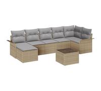 vidaXL Set di divani da Giardino, 8 Pezzi, in Rattan Sintetico, Comodo e modulare. Colori: Beige e Grigio. Questa Collezione è Perfetta per Il Tuo Patio, Balcone o terrazza. Seduta Imbottita per Il