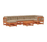 vidaXL Set di divani da giardino, 8 pezzi, marrone cera, mobili da giardino e terrazza, divano modulare, ideale per riunioni, design moderno e durevole