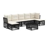 vidaXL Set di divani da giardino, 8 pezzi, nero, in rattan sintetico, divano da giardino moderno, design modulare resistente alle intemperie, set per il patio, mobili in rattan