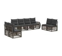 vidaXL Set di divani da giardino 8 pezzi rattan artificiale grigio e grigio scuro, divano da esterno moderno e resistente alle intemperie, mobili da giardino, patio, mobili da salotto, cuscino in