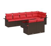 vidaXL Set di divani da giardino 9 pezzi, colore marrone polyrattan, divano moderno per giardino e terrazza, mobili resistenti ai raggi UV, perfetto per l'estate