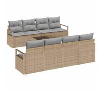 vidaXL Set di divani da Giardino 9 Pezzi con Cuscini Beige in polirattan, Perfetto per Esterni. È Comodo, sfoderabile e facilissimo da Mantenere. Mobili Moderni Che Si Adattano a Patio o Lounge, con