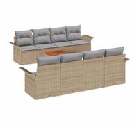 vidaXL Set di divani da Giardino 9 Pezzi con Cuscini Beige in Rattan Sintetico e Acacia di Perfetto per arredare Il Tuo Patio, Balcone o terrazza. È Una Soluzione modulare per Lounge e riunioni.