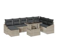vidaXL Set di Divani da Giardino | Seduta Imbottita per 8 | Mobili Modulari in Rattan Eleganti per Esterni Include Tavolo e Sgabello Perfetto per Balcone o Patios