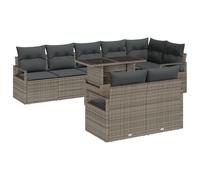 vidaXL Set di Divani da Giardino 9 Pezzi con Cuscini Grigio Rattan Poli Mobili da Esterno per Sedi in Patio Balcone Durevoli ed Eleganti Lounge Sezionale
