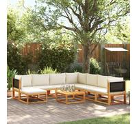 vidaXL Set di divani da giardino 9 pezzi con cuscini in legno di acacia e rattan