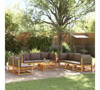 vidaXL Set di divani da giardino 9 pezzi con cuscini in legno di acacia e rattan