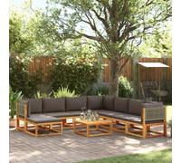 vidaXL Set di divani da giardino 9 pezzi con cuscini in legno di acacia e rattan