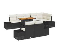 vidaXL Set Divano da Giardino 9 Pezzi con Cuscini Beige e Marrone Scuro Rattan Sintetico Resistente Seduta da Esterno Storage Integrato per Massimo Comfort Tavolo Angolare Divano Modular caffè PE TAV