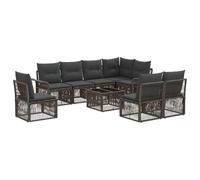 vidaXL Set di divani da giardino, 9 pezzi, grigio rattan sintetico, divano da giardino moderno, design modulare resistente alle intemperie, sedute comode per esterni, mobili in rattan