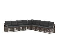 vidaXL Set di divani da giardino, 9 pezzi, grigio rattan sintetico, divano da giardino moderno e modulare, resistente alle intemperie, comodo e flessibile per il tuo patio