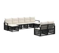 vidaXL Set di divani da giardino, 9 pezzi, in rattan sintetico, mobili moderni per esterni, resistenti alle intemperie, sedili regolabili, divano da patio, sedie in rattan