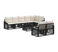 vidaXL Set di divani da giardino, 9 pezzi, in rattan sintetico, moderno, per esterni, resistente alle intemperie, piedini regolabili, design modulare