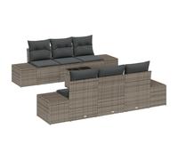 vidaXL Set di divani da Giardino a 7 Pezzi con Cuscini Grigi in Rattan Sintetico, Perfetto per Esterni. Ha Uno Stile Moderno ed è Un Arredamento Elegante per Il Giardino. È Ideale per Il Patio e per
