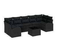 vidaXL Set di 8 divani da giardino con cuscino, design moderno, in rattan sintetico, per 4 tavolini completi, 4 posti, per esterni, ad angolo/singolo/modulare con cuscino