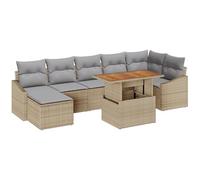vidaXL Set di divani da Giardino 8 Pezzi Cuscini Beige polirattan