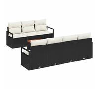 vidaXL Set di divani da Giardino Composto da 8 Pezzi con Cuscini Neri e Bianchi in polirattan. Mobili Eleganti per Il Tuo Patio, con Design modulare, Resistenti alle intemperie, Piedi Regolabili e se