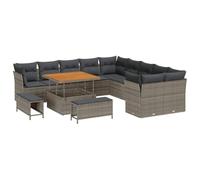 vidaXL Set di divani da Giardino con 13 Pezzi e Cuscini Grigi in Rattan Sintetico. Mobili per Esterni con Piedi Regolabili, Perfetti per Un Soggiorno Moderno in terrazza. Ideali per Rilassarsi all'a