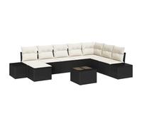 vidaXL Set di Divano da Giardino a 8 Pezzi con Cuscini Marrone Polyrattan Modulabile per 9 Persone Mobili Sezionali da Patio