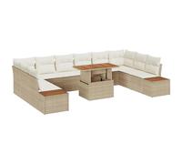vidaXL Set di divani da Giardino da 11 Pezzi con Cuscini Beige in Rattan polietilene Mobili da Esterno Sezionale per Patio e Balcone Posti Comodi Fino a 5 Persone Divano modulare
