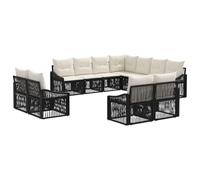 vidaXL Set di divani da giardino da 11 pezzi, in rattan sintetico, set di divani da giardino moderno, design resistente alle intemperie, sedute comode, mobili da patio durevoli