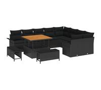 vidaXL Set di divani da Giardino da 12 Pezzi con Cuscini Neri in polirattan, Seduta all'Esterno Comoda, Stile Moderno, Sedia per Patio, Divano modulare di Lusso