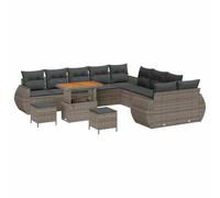 vidaXL Set di divani da Giardino da 13 Pezzi con Cuscini Grigi in polyrattan, mobili da Esterno Anti UV, Include sezioni e Tavolo, Design Moderno per patii, balconi e Giardini. Divano modulare robus