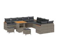 vidaXL Set di divani da Giardino da 13 Pezzi con Cuscini Grigi, Rattan Resistente agli Agenti atmosferici. Mobili da Esterno Comodi per 4 Persone, Design modulare per Patio, Giardino e terrazza.