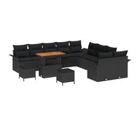 vidaXL Set di divani da Giardino da 13 Pezzi con Cuscini Neri in Rattan Sintetico. Mobili da Esterno per Un Lounge Moderno, Perfetti per terrazze, Patio e per Rilassarsi in Estate in Modo Minimalista