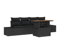 vidaXL Set di divani da Giardino da 5 Pezzi con Cuscini in Rattan Sintetico Nero. Mobili da Esterno per 8 Persone, Resistenti agli Agenti atmosferici e Super Eleganti. Include Anche Uno Spazio per r
