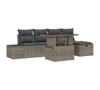 vidaXL Set di divani da Giardino da 6 Pezzi con Cuscini Grigi in polyrattan, Perfetto per Stare Insieme all'aperto e Rilassarsi. Ottimo per Il Patio, la terrazza e per Relax all'aperto, Lounge Modern