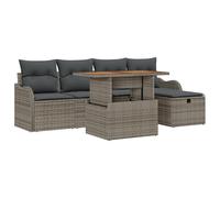 vidaXL Set di divani da Giardino da 6 Pezzi con Cuscini Grigi in Rattan Sintetico. È Un Salotto Esterno Resistente ai Raggi UV, Perfetto per patios e balconi. Facile da Montare, è Un Set Moderno per