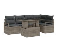 vidaXL Set di divani da Giardino da 6 Pezzi con Cuscini in Grigio e Rattan polietilene. È Un Divano modulare Esterno, Comodo e Resistente all'Acqua, Completo di tavolino da caffè e mobili per terrazz
