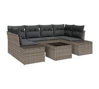 vidaXL Set di 7 divani da giardino in rattan bianco e nero